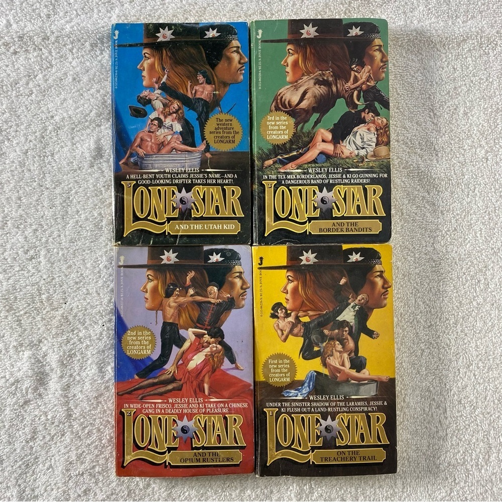 Vintage Lone Star Action Western Romance Novel x4